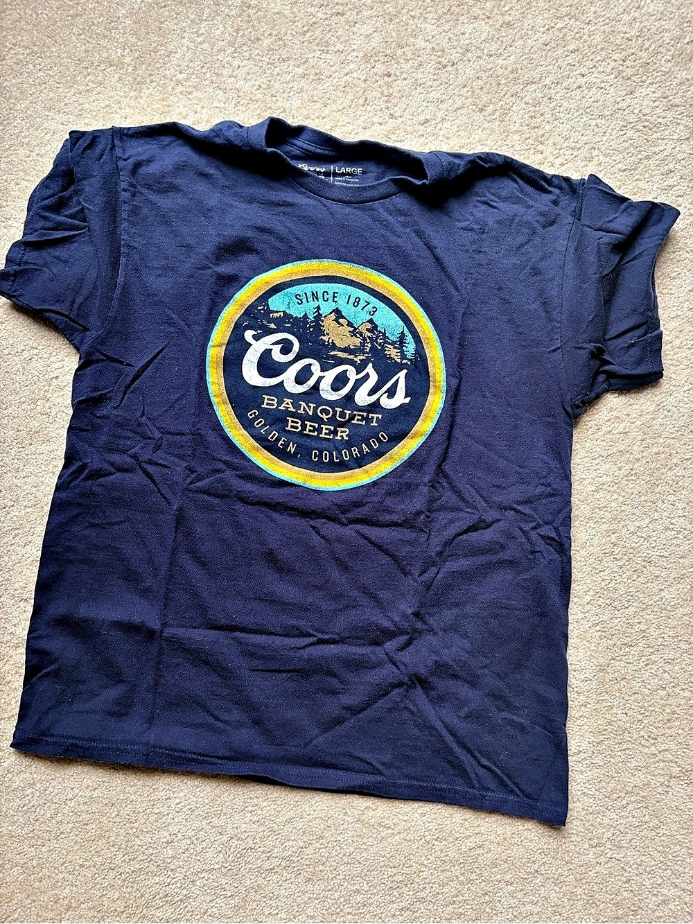 Coors Graphic Tee in Blue Size Large Like New